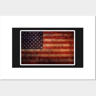 Vintage American Flag Sticker Posters and Art